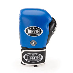 TOPGEAR SPORTS SUPREME Edition Boxing Gloves blue black back view logo