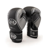 TITAN Edition Boxing Gloves – black and grey pair shown together angled view for boxing training
