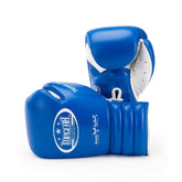 trophy lace up boxing gloves blue