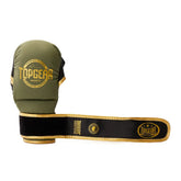 Open strap display showing the wrist wrap on Beast Edition shooter MMA gloves