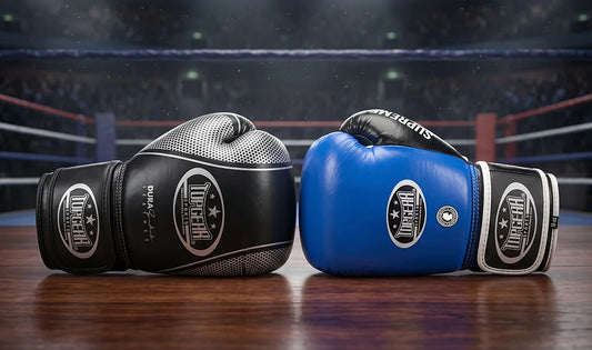 Black blue boxing gloves