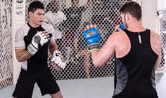 Fighter training with top gear sports mma gloves