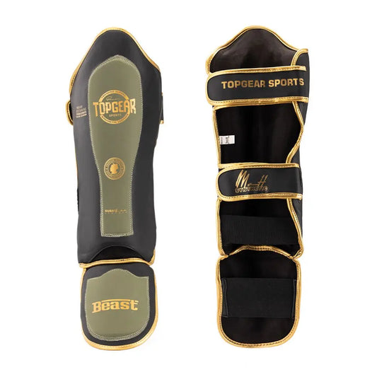 Beast edition shin guard front and back view