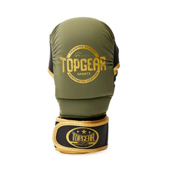 TopGear Beast Edition mma sparring glove back view in matt green