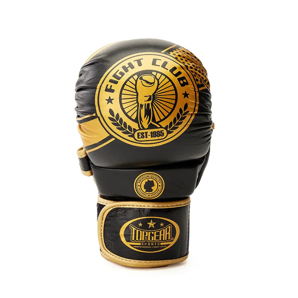 TopGear Fight Club shooter MMA gloves black and gold back view