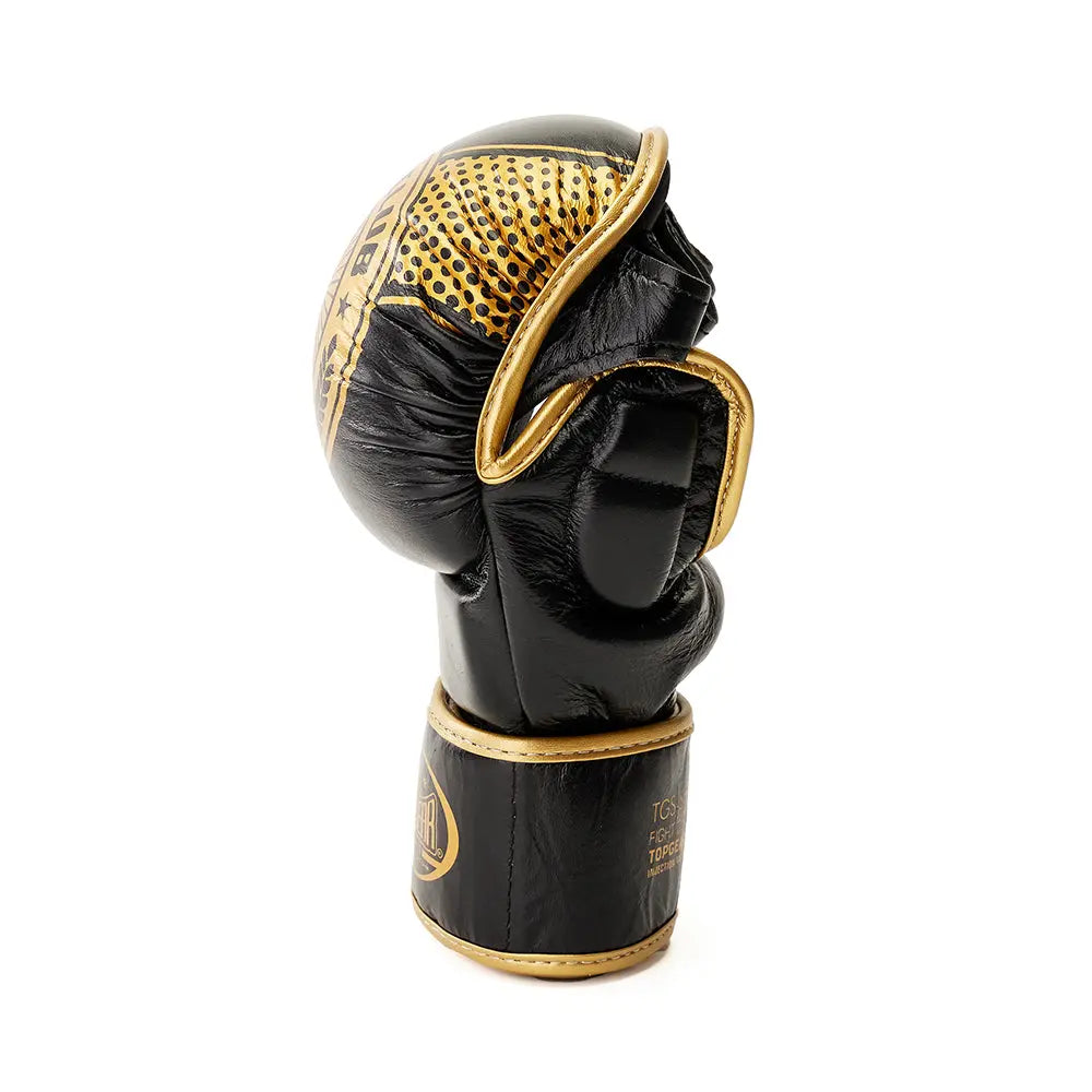 TopGear Fight Club shooter MMA gloves black and gold side view