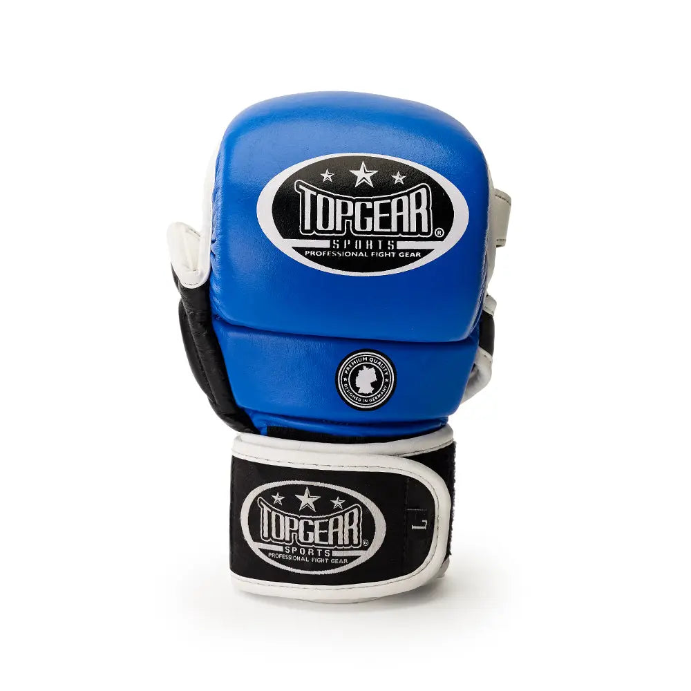 TopGear supreme mma shooter gloves blue back view
