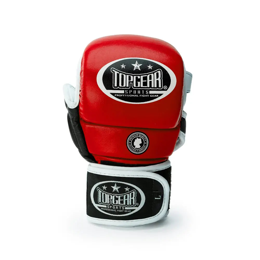 TopGear supreme mma shooter gloves red back view