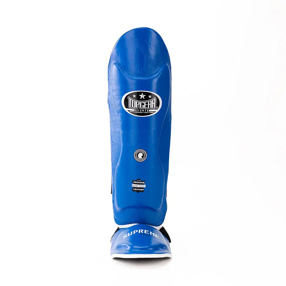 TOPGEAR Supreme blue shin guard front view