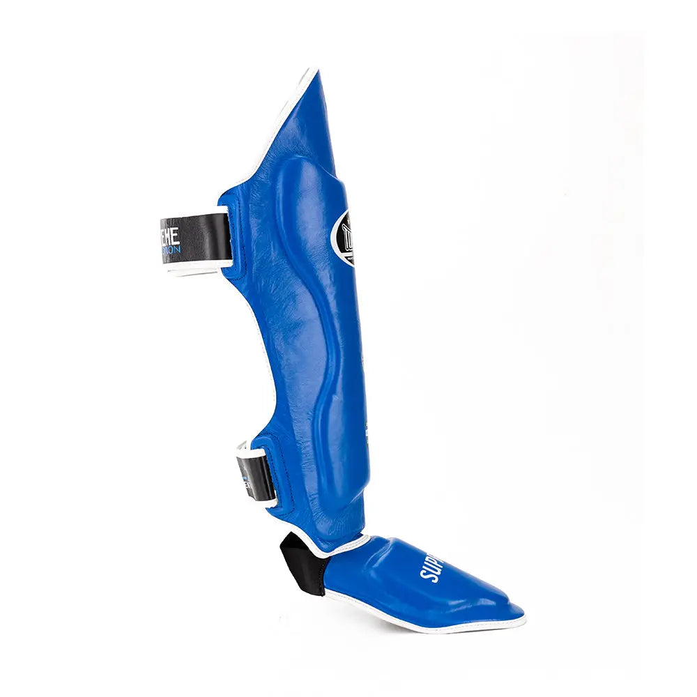 TOPGEAR Supreme blue shin guard side profile ergonomic fit design