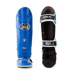 TOPGEAR Supreme shin guards blue front and back view